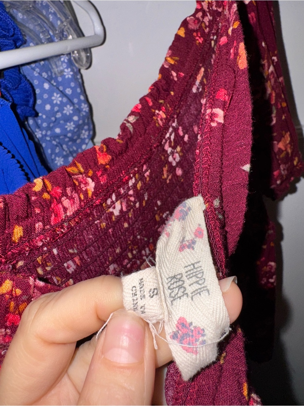 Hippie Rose Burgundy Floral Tunic Top